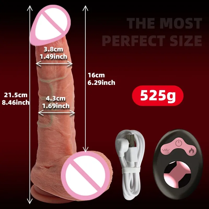 Vibrador realista telescópico homem pau empurrando vibratório pênis grande galo girando brinquedo sexual para mulher realista pênis vibrador — image 11