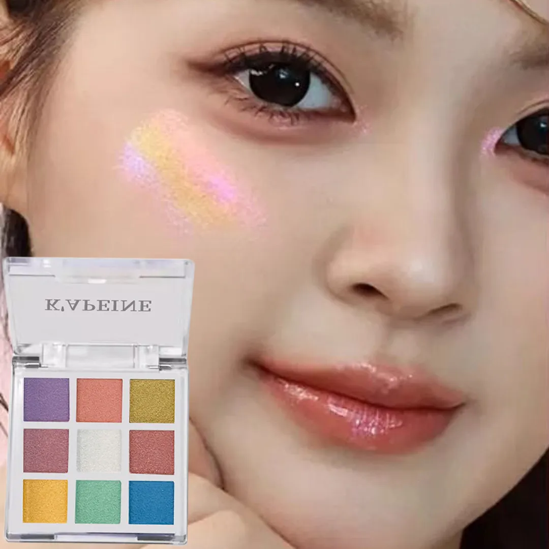 Tavolozza di ombretti Chameleon glitter a 9 colori Tavolozza di ombretti in polvere pressata a lunga durata impermeabile Kit cosmetico per trucco occhi per donna di moda — image 4