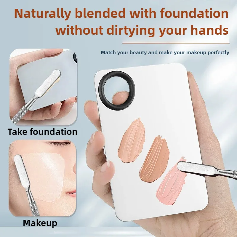 Ultratynd Foundation Brush Makeup Mixing Palette med Spatel Flad Face Contour Brush Kosmetisk Puff Blender Beauty Makeup Tools — image 5