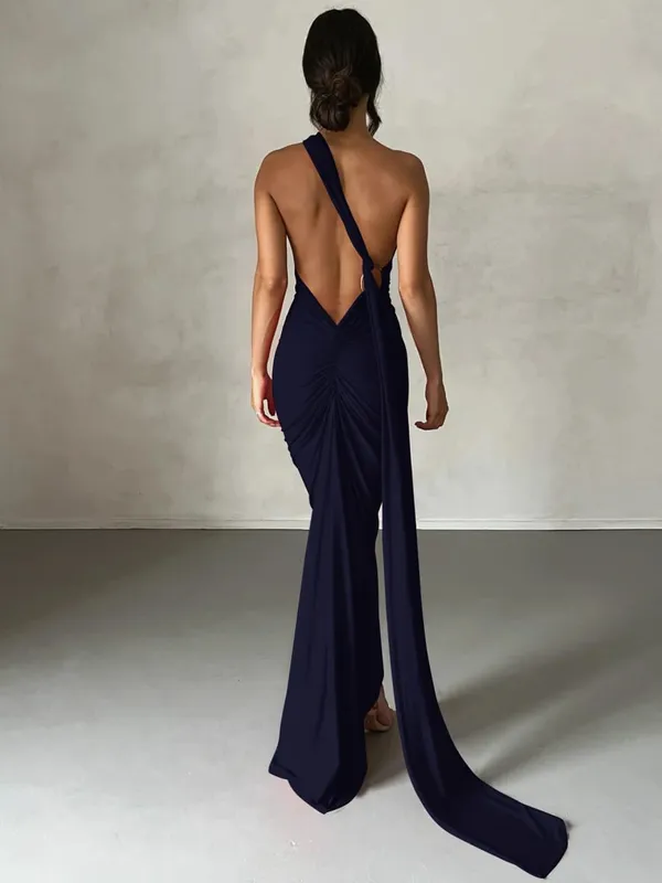 Hugcitar Nastavitelné poutko na šátek na jednom rameni Ruched Sexy Maxi Šaty Dámské Elegantní Y2K Streetwear Festival Outfit — image 15