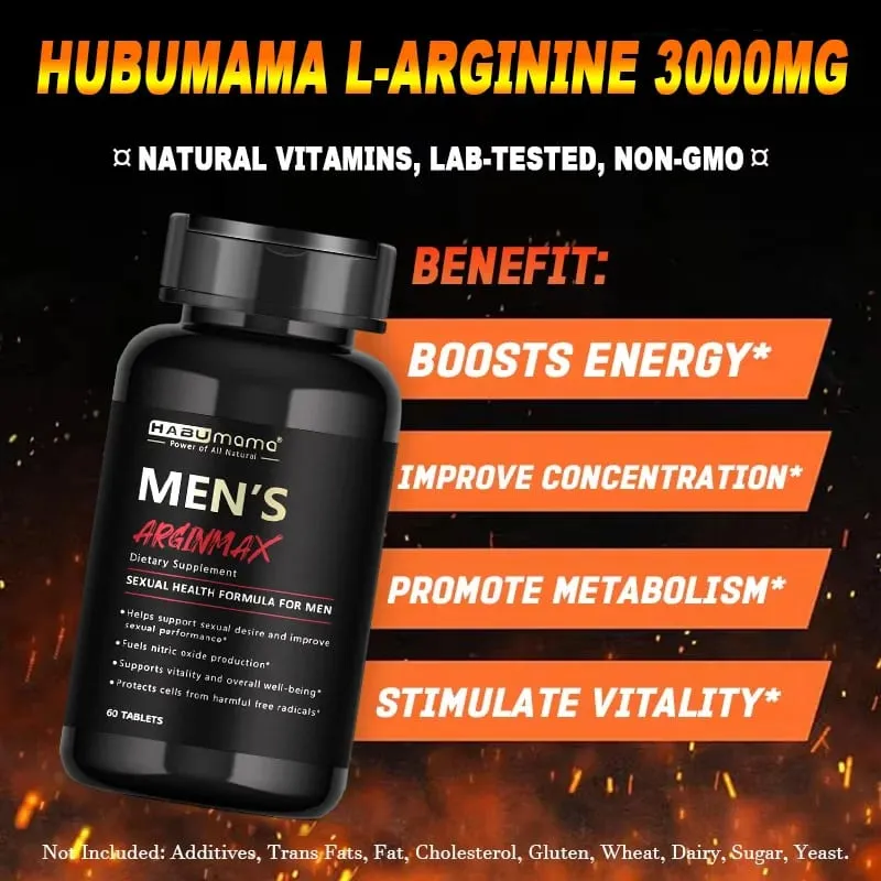 L-Arginine Male Enhancing Supplement for Performance Endurance and Muscle Strength and Endurance Non-GMO 60 Tablets — image 4