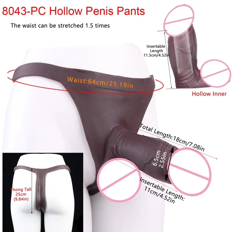 Duże, puste spodnie silikonowe typu Dildo Premium, nadające się do noszenia, hiperrealistyczne, wkładane nakładki na penisa, intymne zabawki do noszenia dla dorosłych — image 33