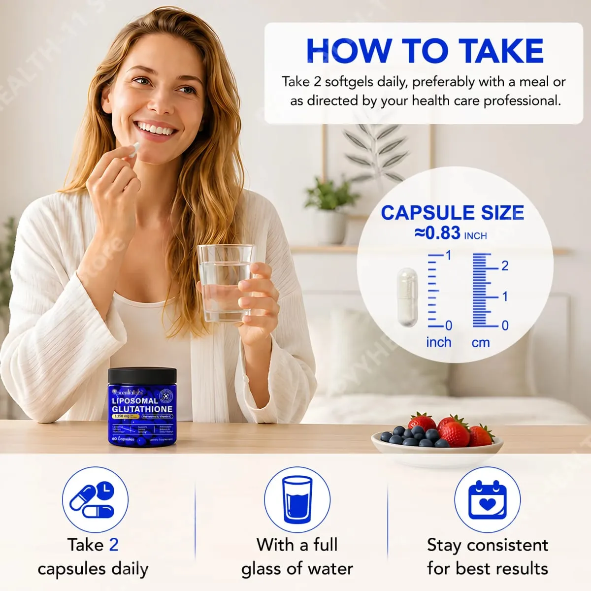 Kapsul Liposomal Glutathione dengan Resveratrol Vitamin C untuk Pertahanan Antioksidan Imun & Sokongan Selular 60 Kapsul — image 6