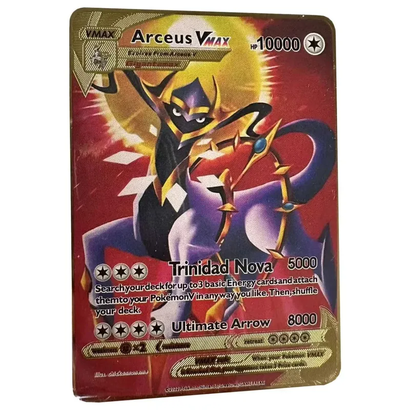 Pokemon Card Vmax Metal Pokémon Letters Pikachu Gx Mewtwo Charizard Vstar Anime Games Toys Golden Iron Playing Cards Kids Gifts — image 4