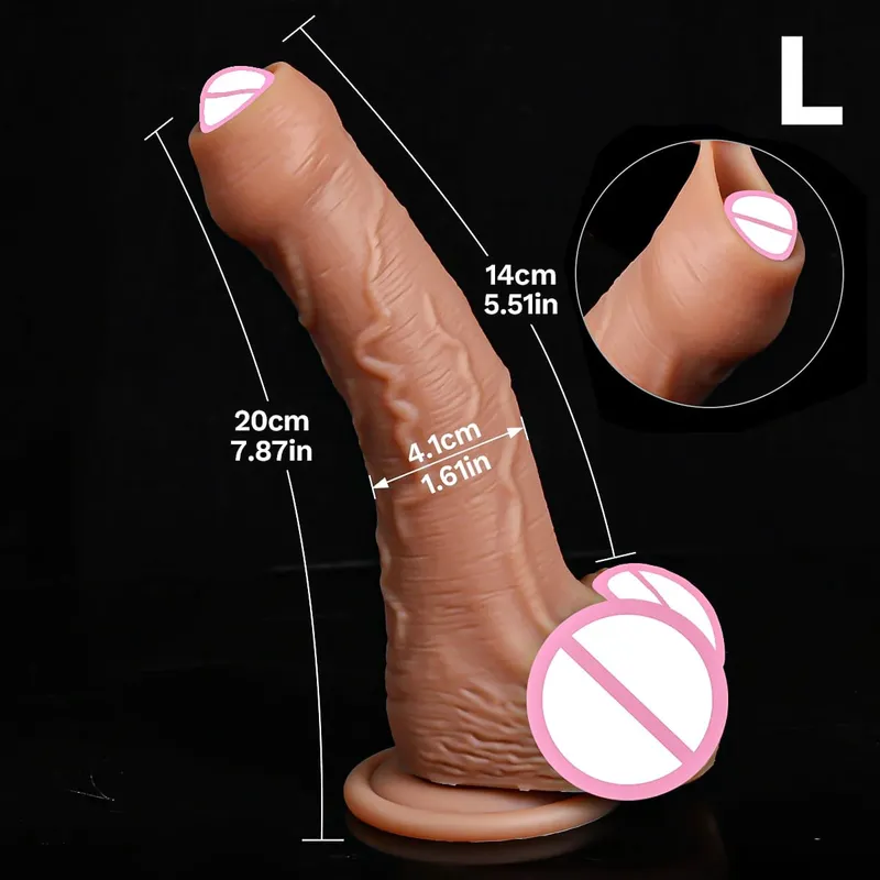 Pas cher doux bite réaliste Strapon gros gode peau sentir petit pénis Double Silicone ventouse bite Gay Anal jouets sexuels hommes femmes — image 8