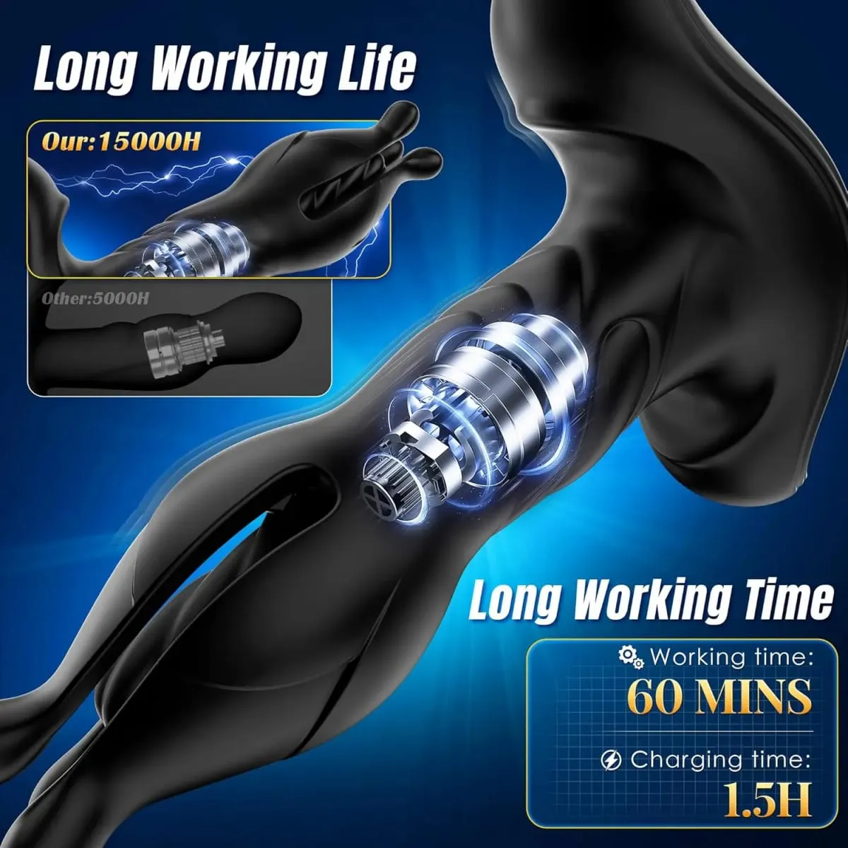 Ferngesteuerter, stoßender Analplug-Vibrator, vibrierender Butt-Plug, männlicher Prostata-Massagegerät, Buttplug, Erwachsene Waren, Sexspielzeug für Männer — image 3