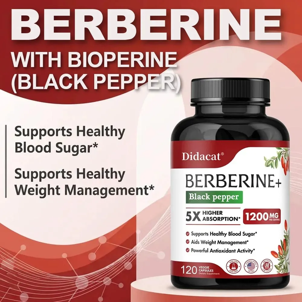 แคปซูลเสริม Berberine พรีเมี่ยม 1200 MG รองรับระบบภูมิคุ้มกันหัวใจและหลอดเลือดสุขภาพหัวใจและระบบทางเดินอาหาร — image 2