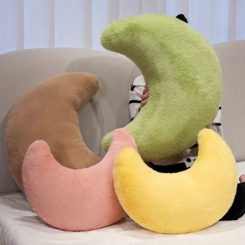 Moon Throw Pillows Soft Moon Shaped Pillows Plush Floor Cushions Middle Eastern Muslim Festival Home Bedroom Eid Al Fitr — image 6