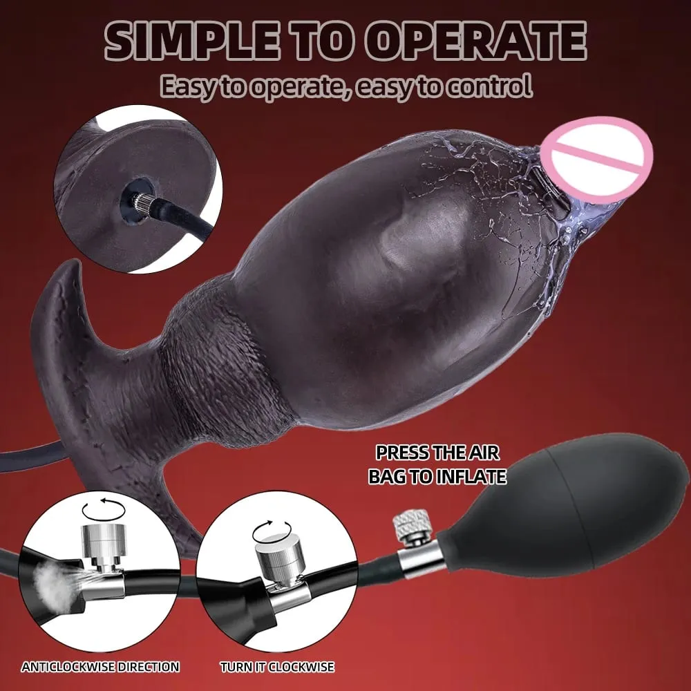 Plugue anal inflável para bunda grande, pênis, silicone macio, vestível, monstro, nó, treinador, pau para homens, mulheres, gays, brinquedos sexuais adultos