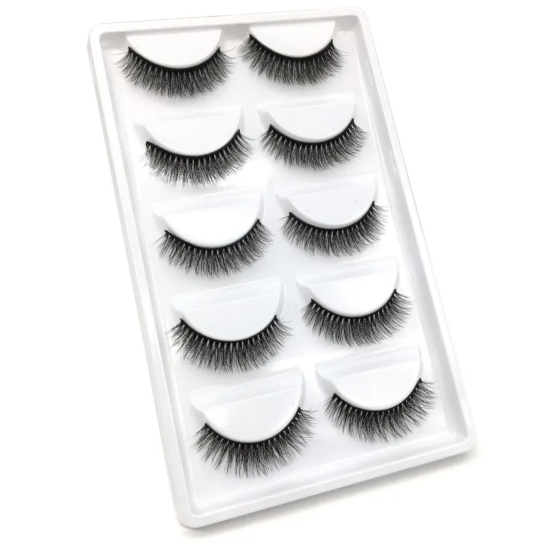 5Pairs 3D Handmade Fake Eyelashes Natural Long Thick Daily Makeup Thick Cross Eyelashes Eye Lashes — image 14