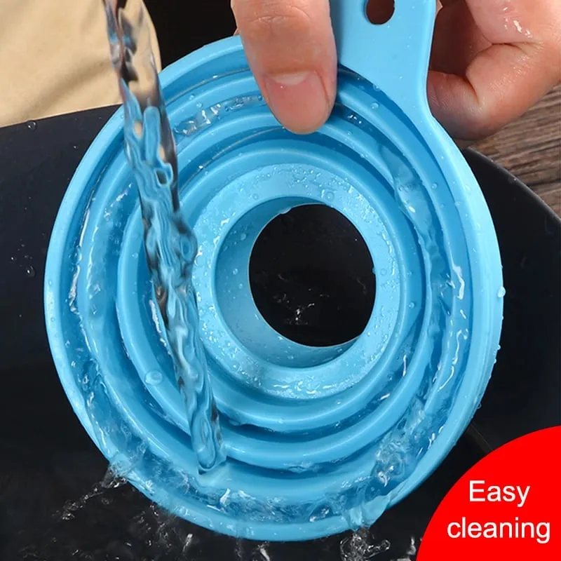 Entonnoir en Silicone pliable, trémie de remplissage S/L pour pot de cuisine, distributeur de bouteilles de vin, transfert automatique d'huile moteur et d'essence — image 5