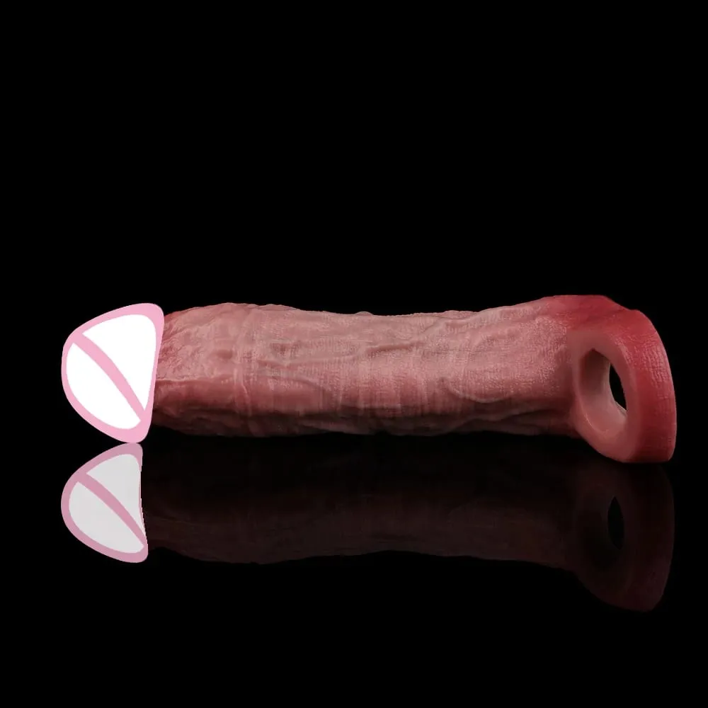 Reusable Penis Sleeve with Realistic Closed Head And Cock Ring Dick Enlargement Comdom Delay Ejaculation Sex Toys for Men — image 5