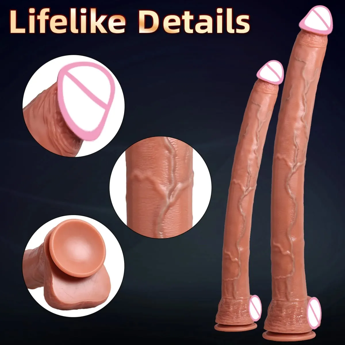 Pene artificiale super lungo Dildo realistico Genitali maschili Penetrazione Giocattolo del sesso anale Masturbazione vaginale femminile Ventosa Cazzo — image 3