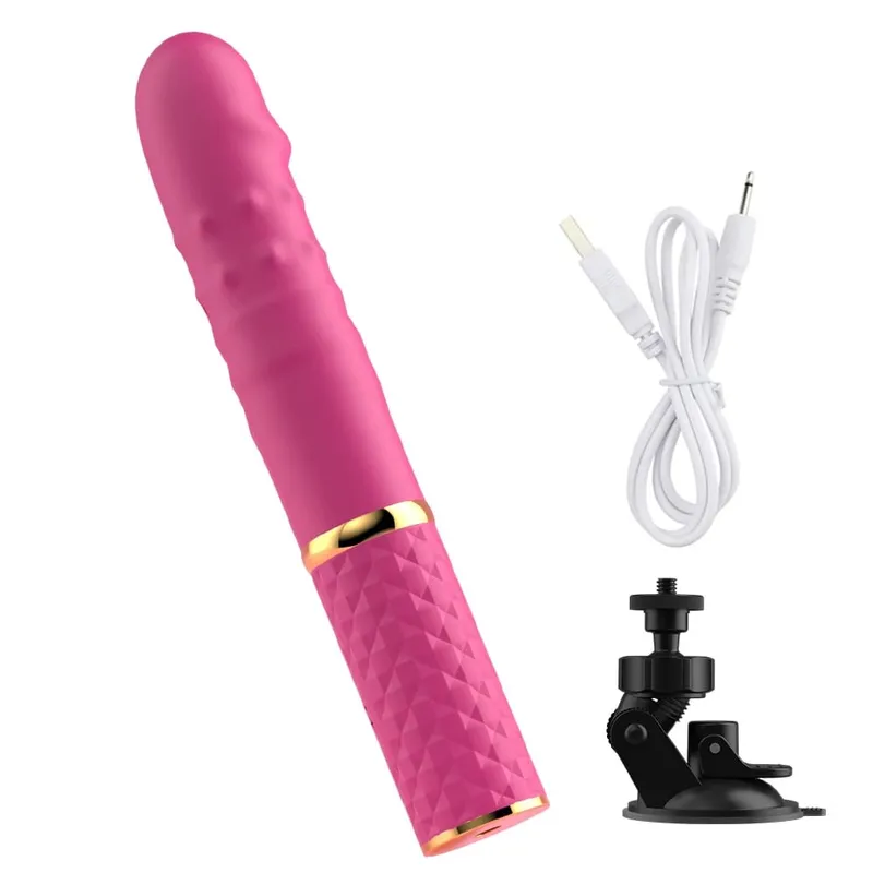 Alat penggetar dildo boleh tarik automatik wanita G-spot faraj melancap rangsangan klitoris urut mesin seks produk dewasa