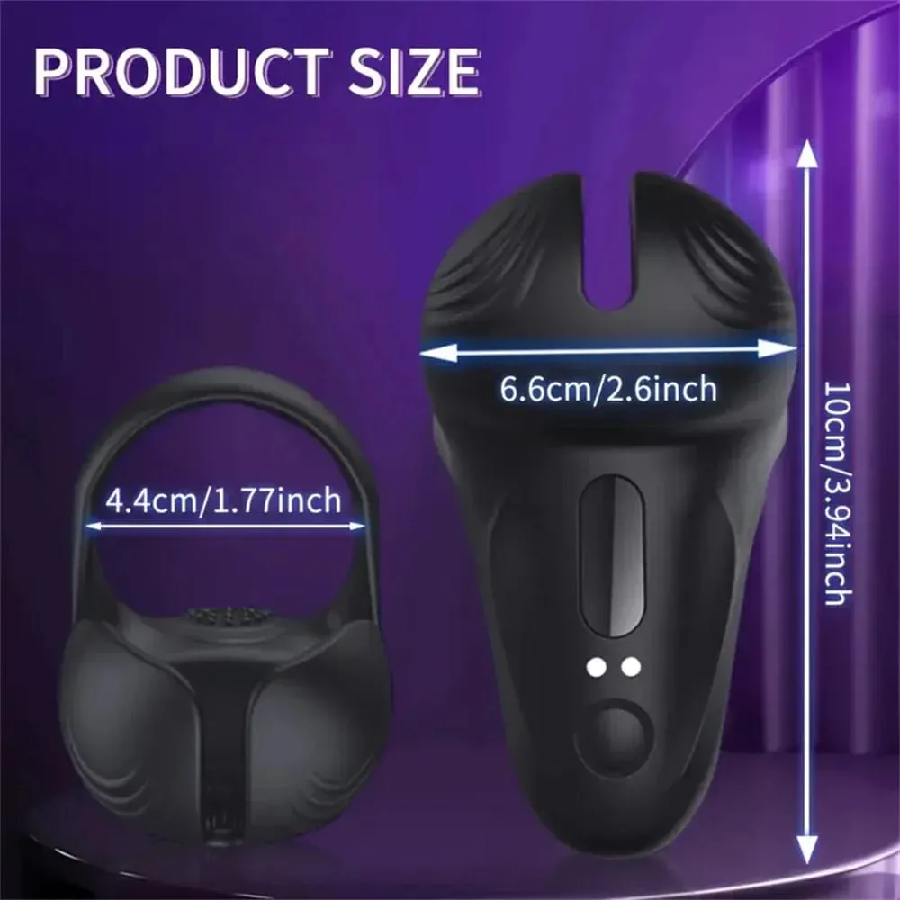 Penggetar Cincin Zakar Zakar untuk Lelaki Perangsang Testis Tanpa Wayar Lelaki Alat Kawalan Jauh Glans Massager Masturbator Mainan Seks untuk Lelaki 18+ — image 5