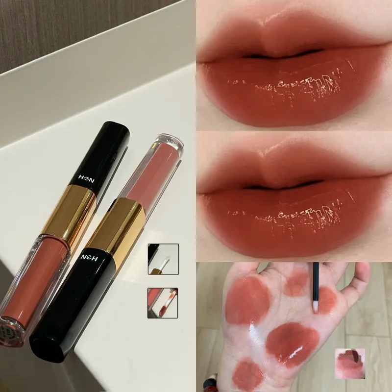 Hgn Dual Ended Matte and Gloss Lip Gloss ลิปกลอสเนื้อแมตต์ ดิวอี้ เคลือบเงา สีติดทนนาน ปรับโทนสีผิวให้กระจ่างใส แต่งหน้าได้หลากหลายสไตล์ — image 10