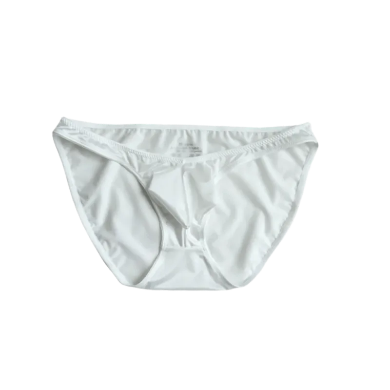 Bequeme U-Pouch-Unterwäsche für Herren mit niedriger Taille, atmungsaktiv, nahtlos, Satin-Seiden-Slip, schmaler Gürtel, Dessous, Eisseiden-Höschen, Sport — image 18