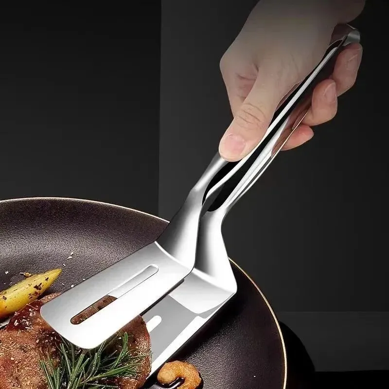 1ks nerezové steakové spony Multifunkční špachtle Oboustranné kleště na rybí maso Pizza Kuchyňské nástroje na pečení — image 2
