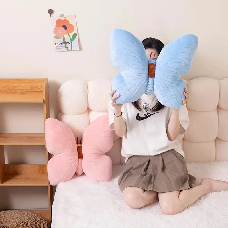 INS Schmetterling Kissen Rosa Blau Schmetterling Plüsch Spielzeug Gefüllte Weiche Sofa Home Dekoration Wurf Kissen Kissen — image 5
