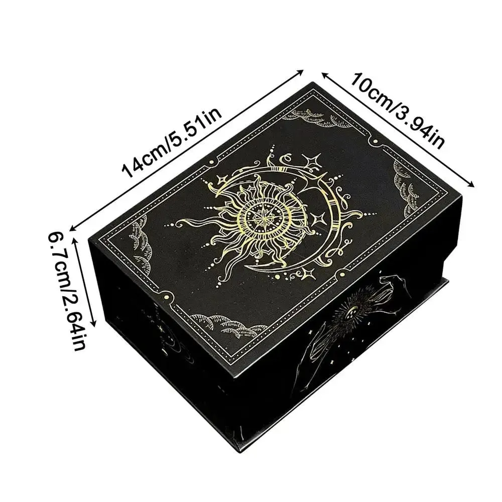 Scatola per carte dei tarocchi con coperchio magnetico Organizzatore di archiviazione leggero e portatile Carte da gioco eleganti e sobrie Scatola per ricordi di gioielli
