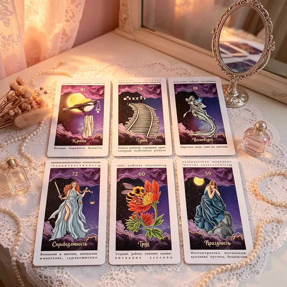 Cartes de tarot Opakyд Noдhoдyhuя, édition russe, jeu de société de divination avec guide, parfait pour la méditation et la lecture intuitive — image 5