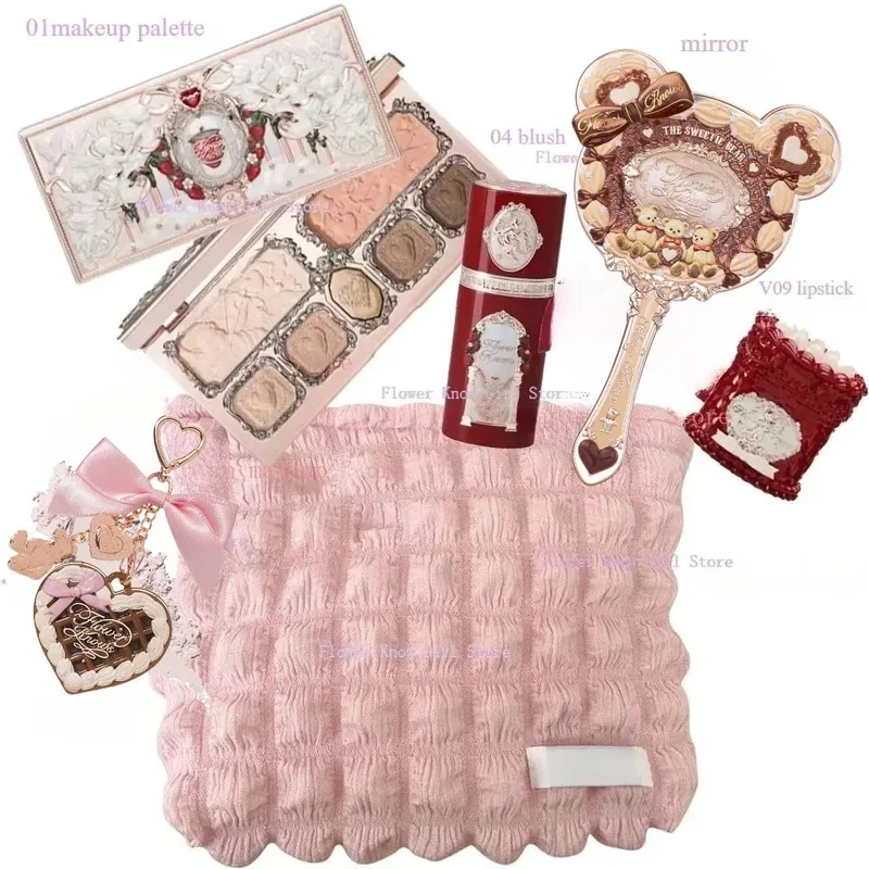 Flower Know Strawberry Cupid Collection Makeup Kit Kompletní sada profesionálních obličejových paletek s očními stíny na rty s tuhými parfémy — image 9