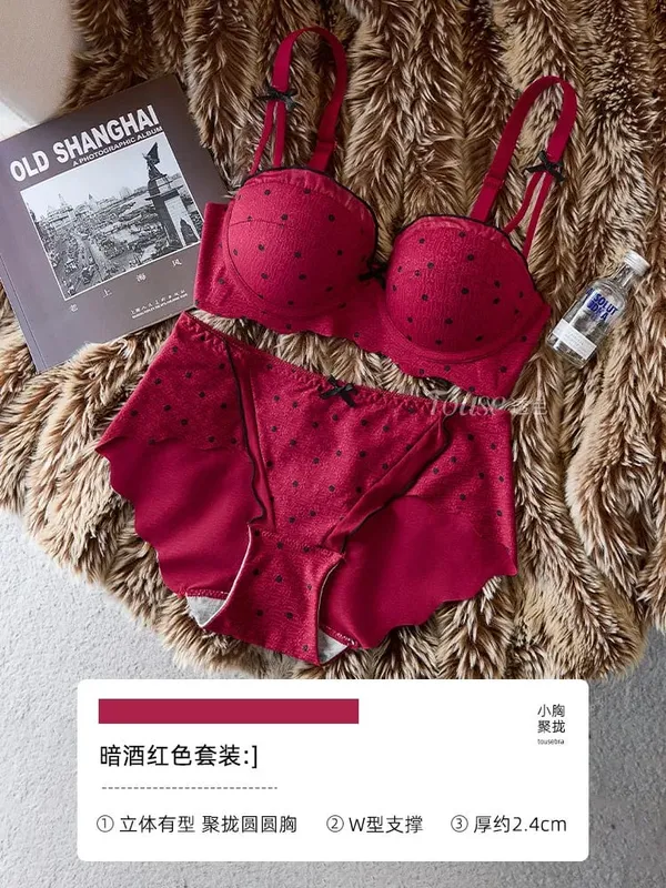 Ensemble de soutien-gorge Demi-bonnet en dentelle pour femmes, 2 pièces, Push Up, petit buste, soutien supérieur, Anti-affaissement, dos élégant, Lingerie intime, sous-vêtements quotidiens — image 10