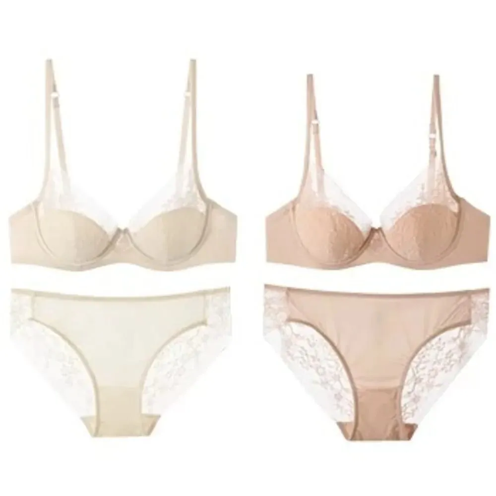 Gelin Şenlikli Kırmızı Dantel Intimates Kiti Yumuşak Balenli Ince Fincan Şınav Destek iç çamaşırı seti Küçük Göğüs 32-38 Kadın iç çamaşırı — image 1