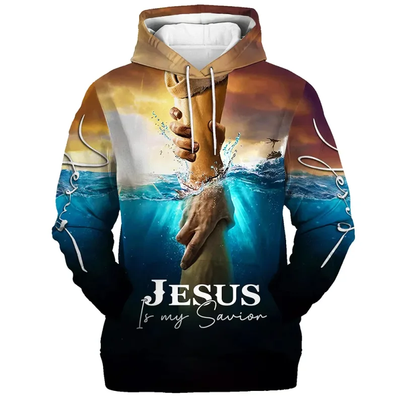 2025 primavera y otoño Dios Jesús gráfico jerseys Animal León 3d impreso sudaderas con capucha deportes Casual diario sudaderas Unisex — image 3