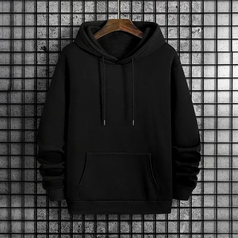 2025 Fall/winter New Arrival Men's Hoodie High Quality Solid Color Hooded Sweatshirt Male Home Outdoor Casual Fashion Pullover — image 1