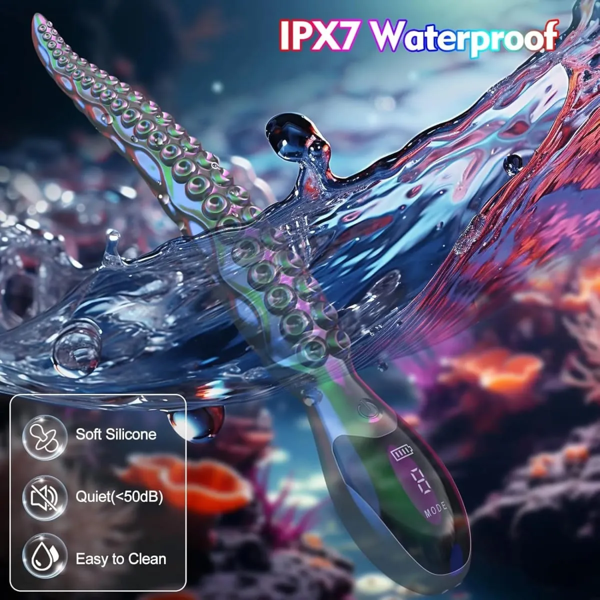 Vibrando realista g-ponto vibradores-display led polvo tentáculo clitoriano vibrador 10.7 "silicone vibrador brinquedos sexuais adultos para mulher — image 6