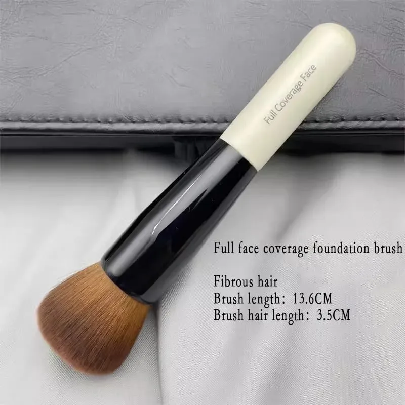 Berus Mekap Serbuk Pemegang Kayu Bulu Bulat Lebat Liputan Penuh Berus Serbuk Wajah Blush Contour Berus Alat Solekan