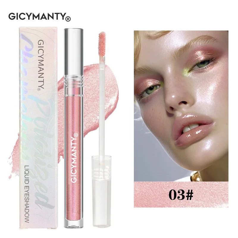 Sombra líquida camaleão polarizada, brilho brilhante, longa duração, à prova d'água, multiuso, destaque para os olhos, blush, maquiagem — image 10