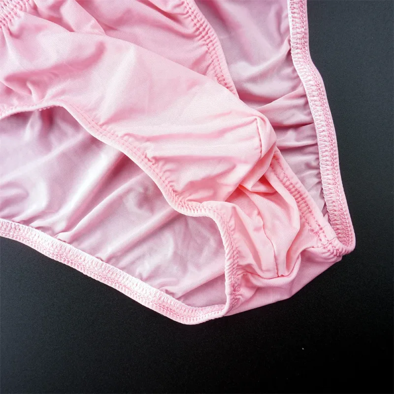 Man Solid Color Ice Silk Seamless Briefs Low Waist U Convex Male Panties Ultra-thin Underwear Elastic Quick Dry Breath Panty — image 7