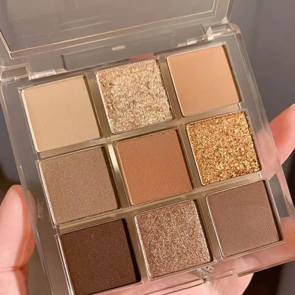 Palet Pembayang Mata Sembilan warna Baharu Mentega Oren Coklat Mutiara Matte Glitter Pembayang Mata Pembayang Mata Berkilat Mekap Mata tahan lama — image 1