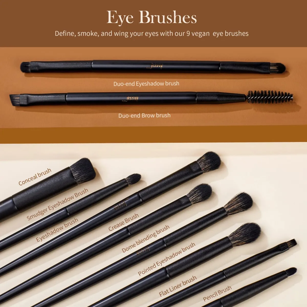 Jessup Makeup Børster Sæt 10-14 stk Make Up Brush Contour Foundation Powder Eyeshadow Highlight Blending Concealer Liner T336 — image 4