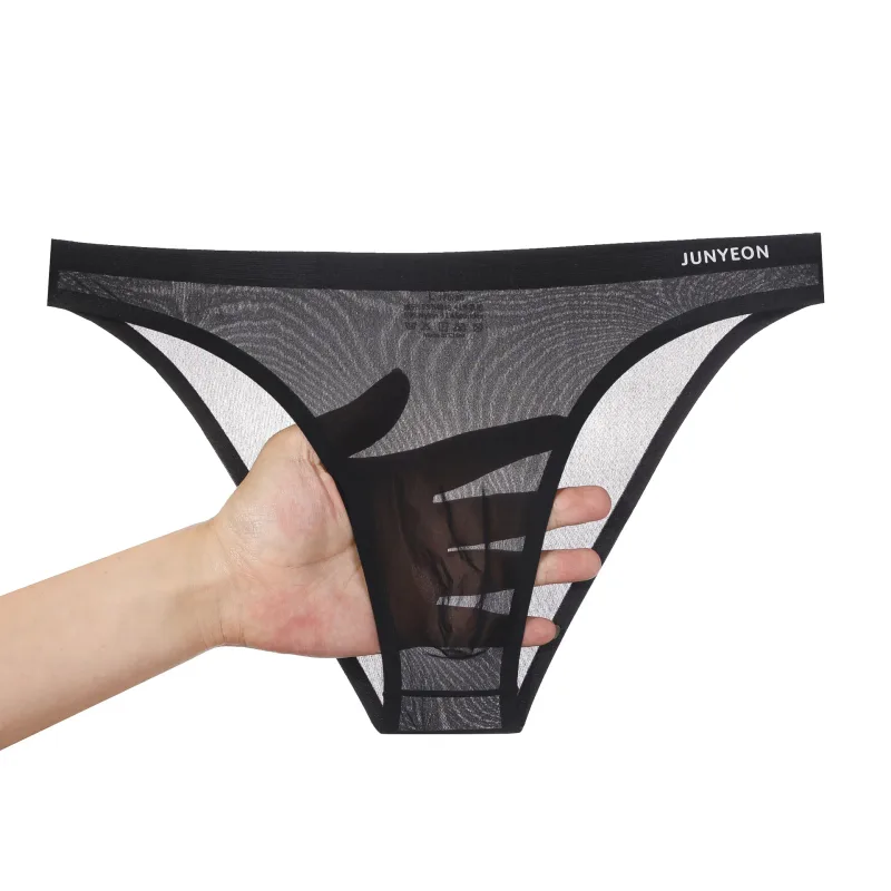 Bezešvé rychleschnoucí pánské kalhotky spodní prádlo Jednobarevné ledové hedvábí Ultratenké spodky Sexy prodyšné 3D pouzdro Kalhotky Spodní prádlo — image 30