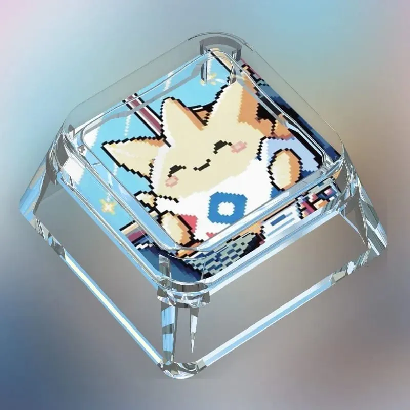 Pokémon panenka ve stylu kreativního dělníka Transparentní Single Key Cap Cartoon Roztomilý Snorlax Pikachu Cross Axis Mechanical Keyboard Keyboard — image 3