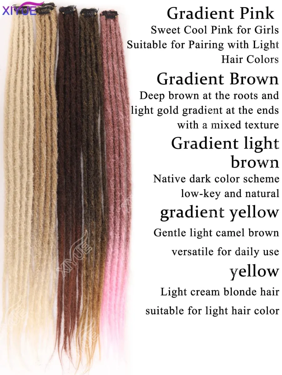 Syntetické BB Clip Dreadlock prodlužování vlasů Dreadlock Extensions Hip-hop Ombre prodlužování vlasů Styl African Tribe — image 4