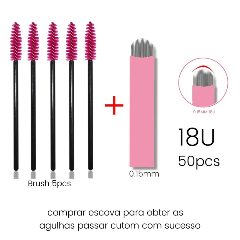 Kits de escovas de cílios descartáveis, agulhas de microblading, diâmetro 0.15mm, micro lâminas tebori, tatuagem, sobrancelha, suprimentos, aplicadores de maquiagem