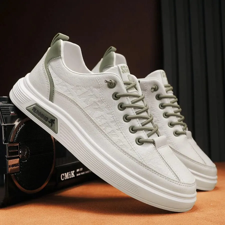 Scarpe basse da uomo alla moda in tinta unita, comode sneakers casual durevoli antiscivolo adatte per le attività all'aperto da uomo — image 6