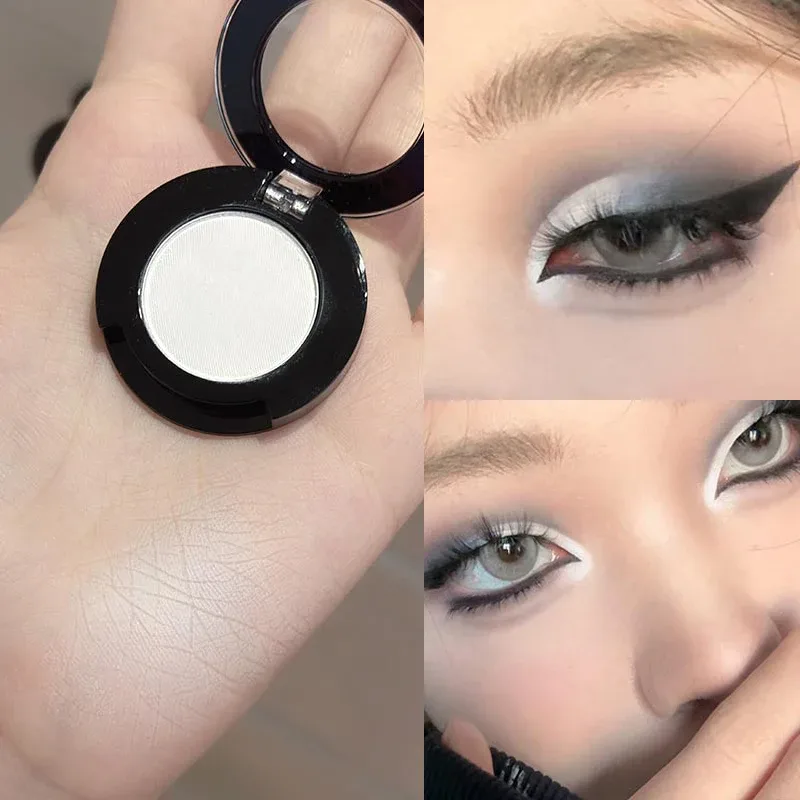 Sombra de ojos gótica Rojo Mate, sombra de ojos de gusano de seda blanca, paleta de delineador de ojos, maquillaje de ojos, Cosméticos de sombra de ojos ahumados Punk azul mate — image 3