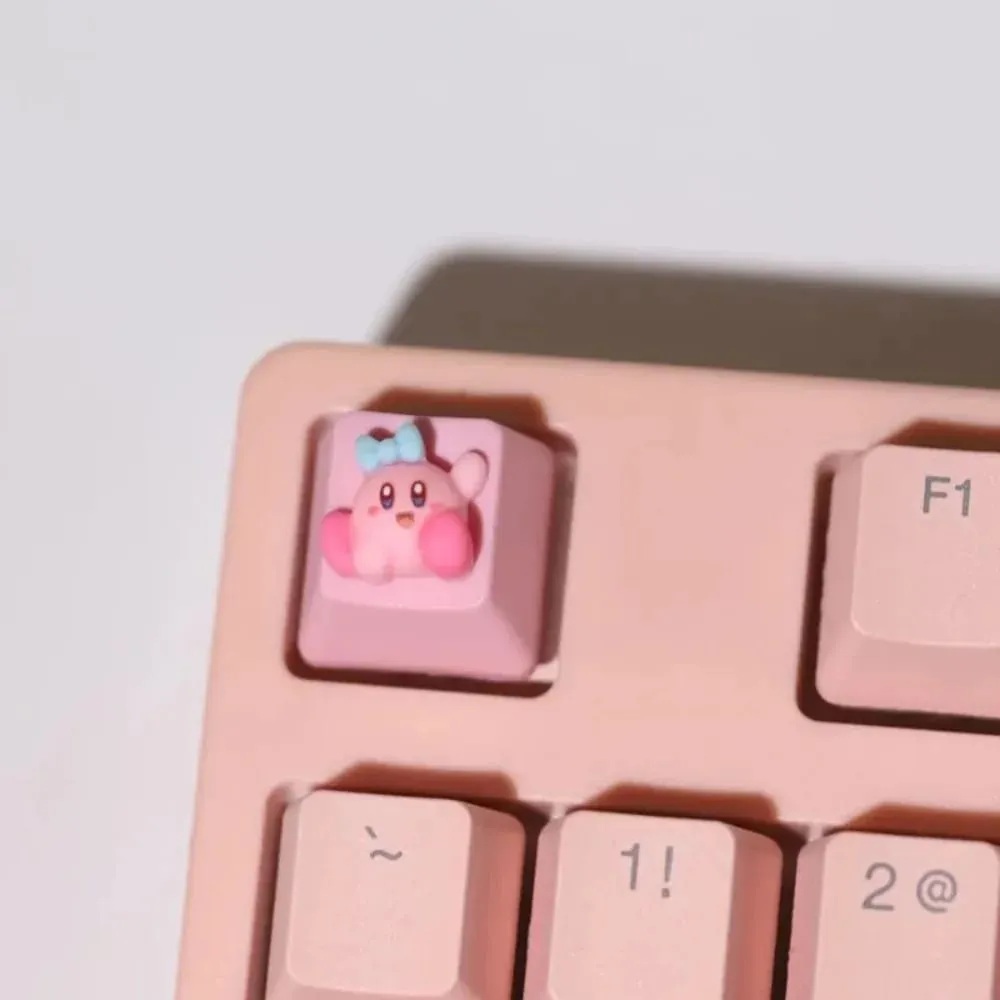 Kirby Keycaps แป้นพิมพ์สำหรับ Mechanical น่ารักหมวกชุดปุ่มส่วนบุคคล Keycaps DIY หมวกอะนิเมะการ์ตูนสีชมพู 3D Keycaps — image 6