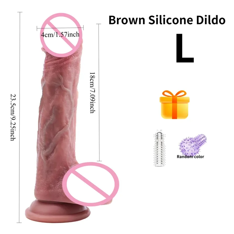 Donna Realistica Morbida Doppio Strato di Pelle di Silicone Scorrevole Prepuzio Testicoli Dildo Massaggiatore Anale Pene Butt Plug Giocattoli Adulti Del Sesso18 — image 12