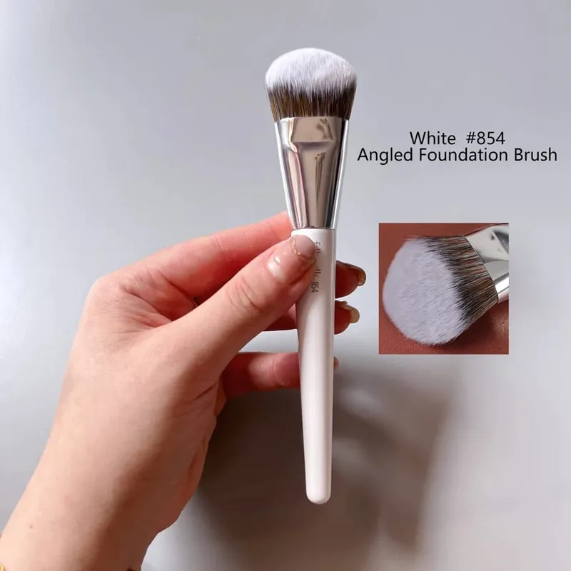 1pc Weiß Pulver Make-Up Pinsel 3D Flüssige Foundation Basis Make-up Pinsel Lidschatten blending Detail Gesicht Auge Concealer schönheit werkzeug — image 8