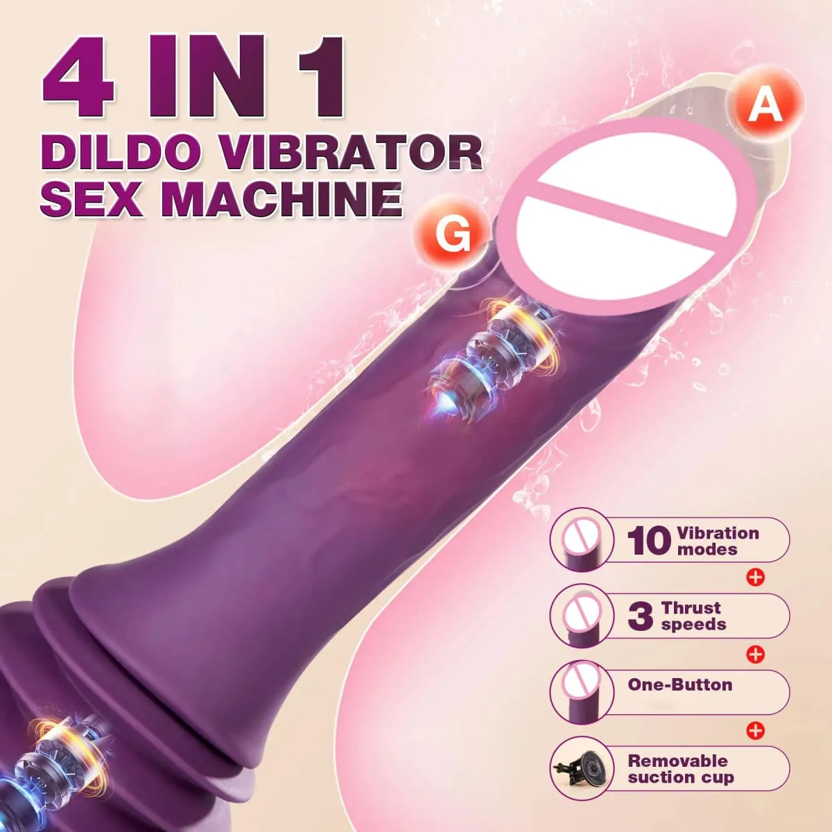 Sex Machine wibrator w formie sztucznego członka G Spot masażer pochwy kobieta masturbacja z przyssawką dorosłych zabawki erotyczne dla kobiet — image 2