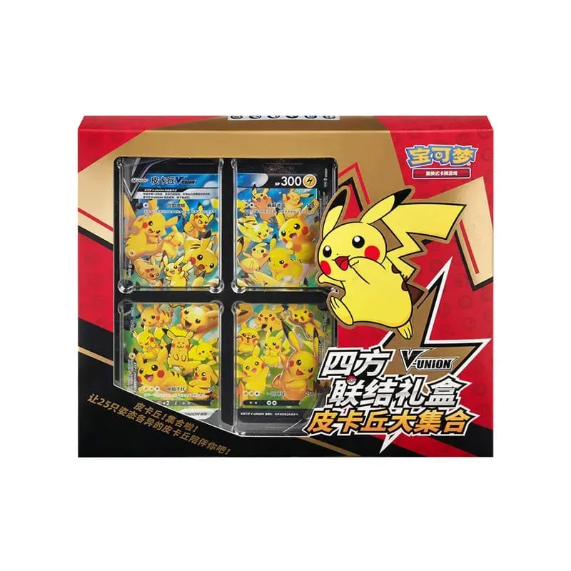 Disponibile 100% originale Pokemon Ptcg Card Quartet Accoppiamento V-Union Scatole regalo Pikachu Big Gather Moru Baker Mew-Two Ptcg Box