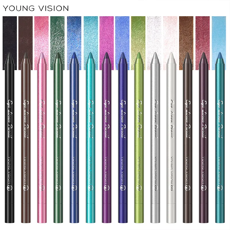 3 Buah Pensil Eyeliner Mutiara Biru Hijau Ungu Pensil Eyeshadow Multifungsi Riasan Eyeliner Pigmen Tinggi Tahan Air — image 4