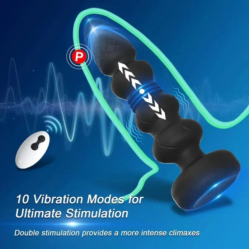 Plug anale vibrante telescopico vibratore anale giocattoli a distanza senza fili donne vibratore anale massaggiatore prostatico buttplug da uomo — image 2
