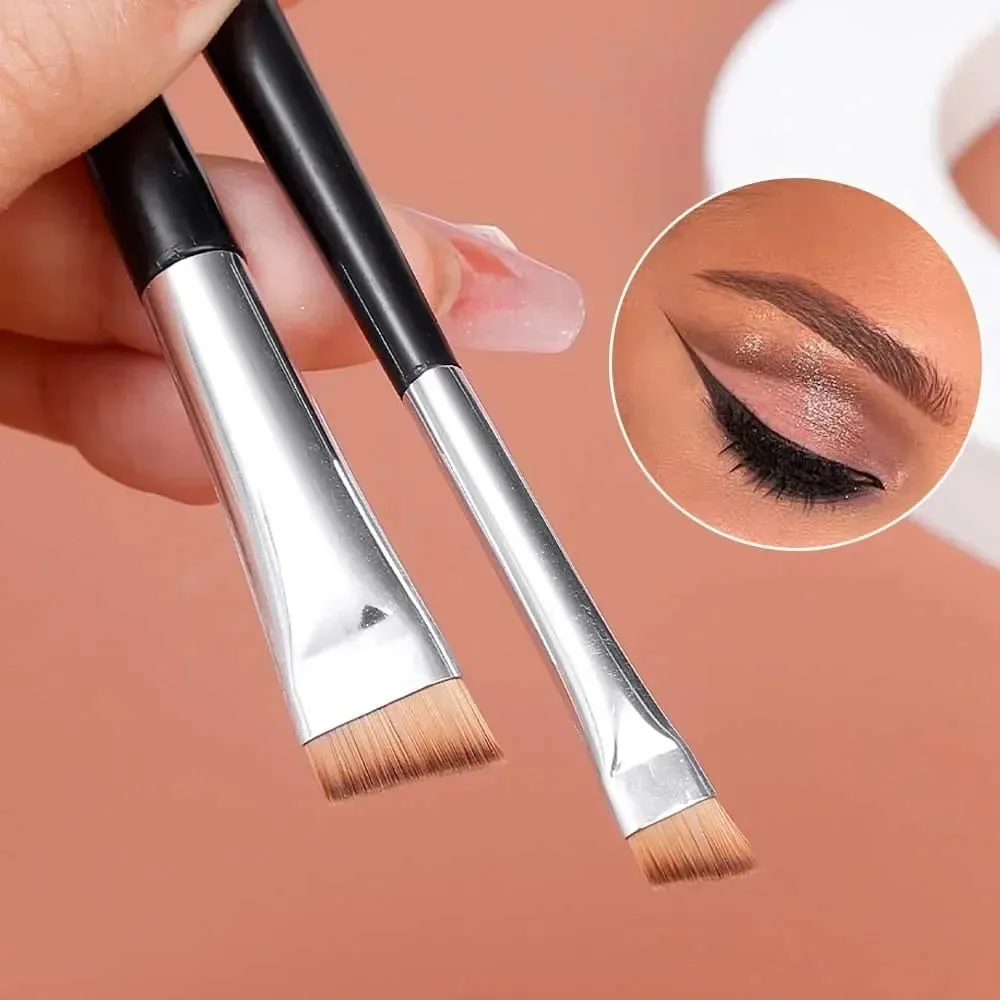 1/10pcs Double Head Blade Eyeliner Berus Kening Mudah Alih Lembut Leper Halus Pelapik Kening Kontur Alis Berus Solek Set Alatan — image 4